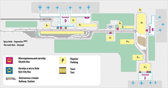 Flughafen Kiew Terminalplan