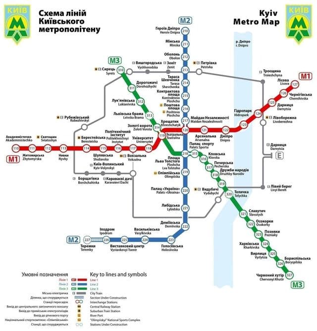Kiewer U-Bahn-Station Karte