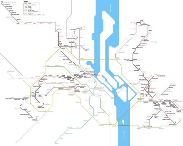 Kiewer Straßenbahnstationen Karte